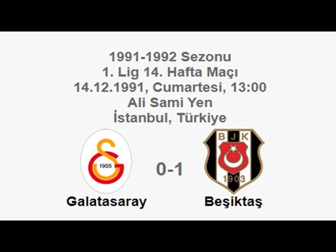Galatasaray 0-1 Beşiktaş 14.12.1991 - 1991-1992 Turkish 1st League Matchday 14 (Ver. 1)