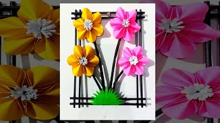 Unique Paper Flowers Wall Hanging |Paper Craft for Home Decoration |Bamboo skewers |unique design