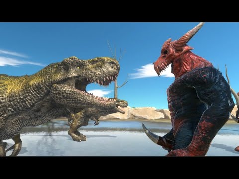 animal revolt battle simulator - 15 T-Rex vs 15 Demons Kozarog