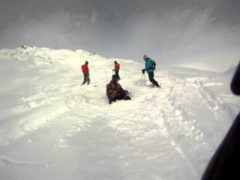 La Plagne - Offpiste guiding 6 Barney, Michael, Phil  January 2016
