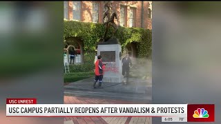 Tommy Trojan statue cleaned after vandalism