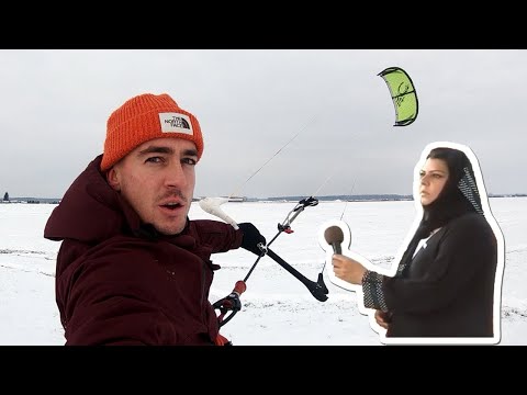 Snowkiting in Lithuania | First time kiteboarding on snow *