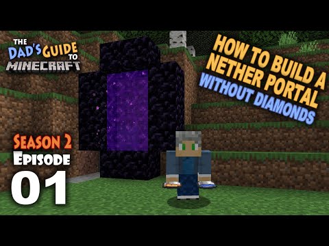 Survival Minecraft - How To Build A Nether Portal (without Diamonds)