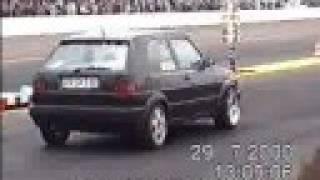 preview picture of video '1/4 Meile VW Blasen VW Golf 2 Tuning VR6 16V Turbo'