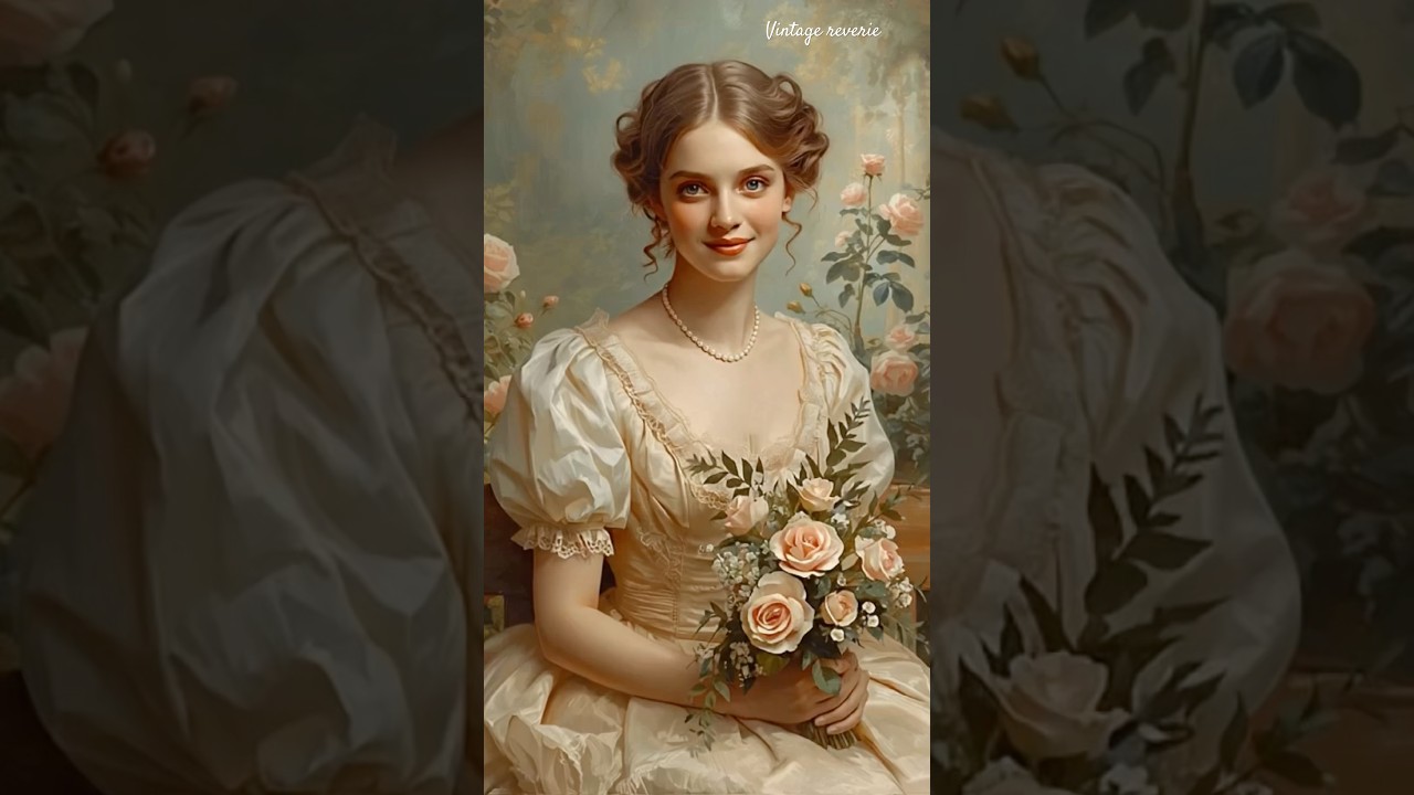 Romantic Vintage Girl with Roses | Cottagecore Aesthetic Art #romanticaesthetic #romantic #vintage