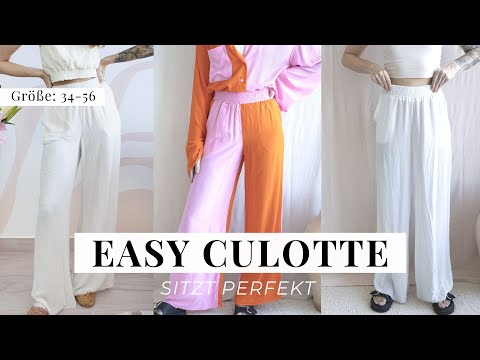 DIY Easy Culotte Pants with elastic waistband | step by step sewing tutorial