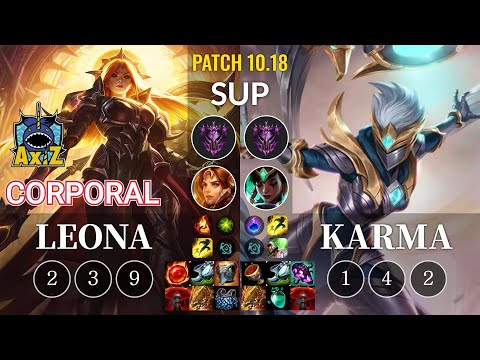 AXIZ Corporal Leona vs Karma Sup - KR Patch 10.18