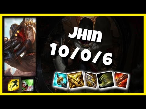 Korean Challenger Jhin Bot (10/0/6) Gameplay Replay - Patch 10.18