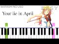 Your Lie In April OST - Watashi no Uso | EASY Piano Tutorial