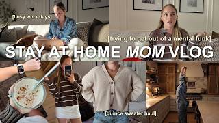 MOM VLOG 🌼☕️ trying to get out of a mental funk, quince sweater haul & a realistic day as a sahm!