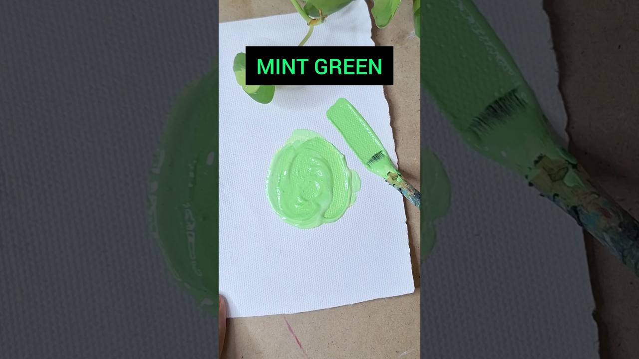 How to get mint green colour by mixing acrylic colours  | colour mixing for mint green #howto