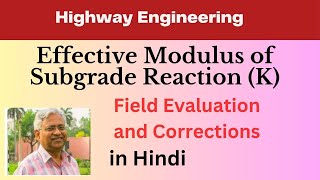 Determination of effective modulus of subgrade reaction (K), Plate Load test with field demo