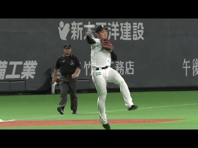 【3回表】ファイターズ・野村が華麗なジャンピングスローを見せる!! 2021/9/1 F-B