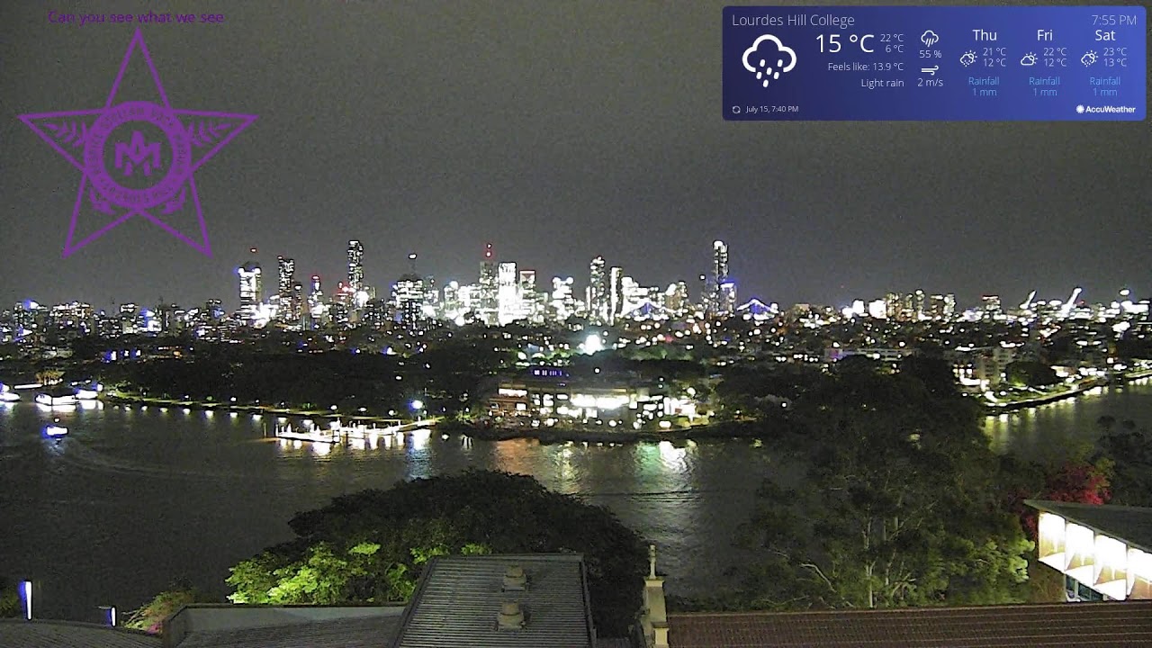 Live webcam view of Brisbane River & City Skyline