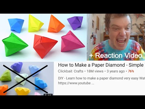 Super Simple Origami Diamond No Tape No Glue!