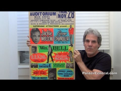 Jackie Wilson, BB King & Gene Chandler Concert Poster 1968 Stunner