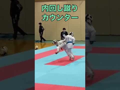 内回し蹴りでカウンター　#karate #shorts #kumite #kick
