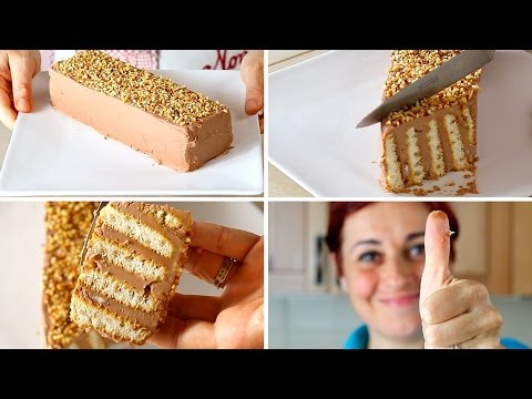 MATTONCINO DOLCE DI BENEDETTA  Ricetta Facile Senza Cottura - Nutella Brick Cake Easy Recipe
