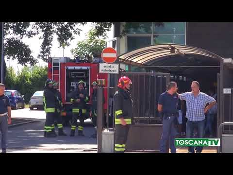 2018-09-06 PRATO - ZAINO IN CESTINO, ALLARME BOMBA ALLA QUESTURA