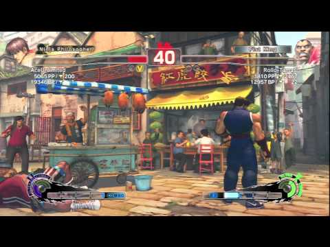 AceUnlimited (Guy) Vs Rollo-Tamasi (Balrog) SSF4 AE Ranked Matches - PSN