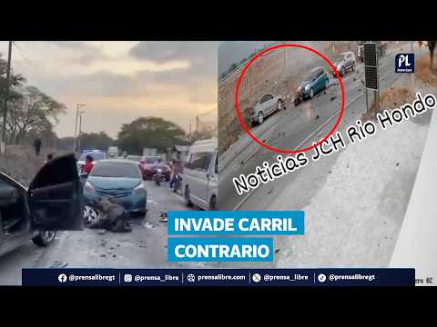 Llanta estalla, invade carril y provoca choque frontal con tres heridos en Zacapa