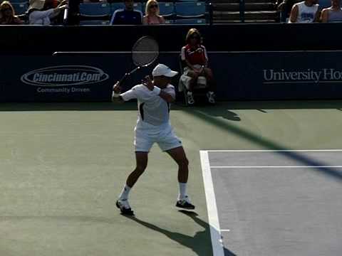 Nikolay Davydenko Wins the Point with a Big Forehand