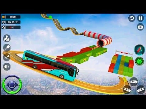 Impossible Stunt Bus Game 2024 - Impossible Tracks Driving 3D - mobile Gameplay