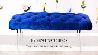 DIY Velvet Tufted Bench | Home Decor Tutorial | Interior Design | Mr Kate