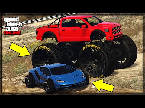 I Made a MONSTER TRUCK & AN OFF-ROAD LAMBO in GTA 5 | ULTRA WIDE WHEELS MOD