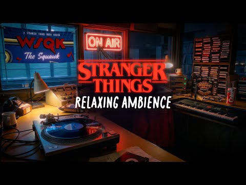 Stranger Things Ambience: The Squawk Radio Booth (WSQK) | Rain Sounds and Music to Relax (6 HOURS)