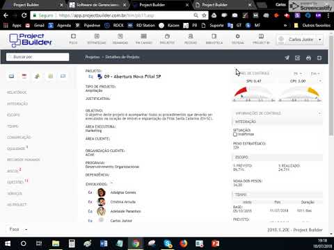 Vídeo de demonstração do Project Builder
