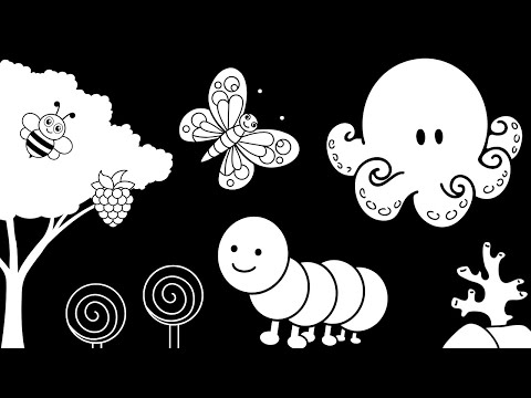 Baby Sensory - Black And White Baby Stimulation - Sensory Videos For Babies #babysensory #baby