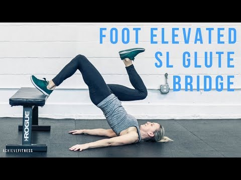 Foot Elevated Single Leg Glute Bridge