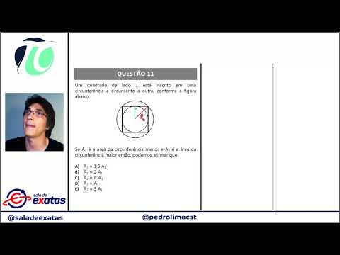 UFRR 2020 - Matemática - Q. 11 | Um quadrado de lado 1 está inscrito em uma circu | Profº Pedro Lima