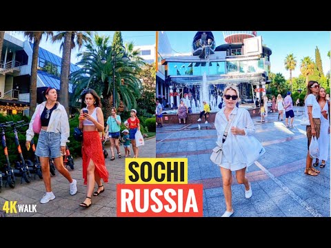 Sochi Russia 4K During Sanctions | Sights & Parks| Most Famous street in Sochi Navaginskaya Street