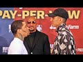 MARIO BARRIOS LOOKS DOWN ON GERVONTA DAVIS DURING FACE OFF AT FINAL PRESS CONFERENCE