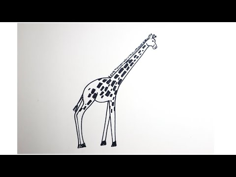 how to draw a giraffe for kids easy steps - YouTube