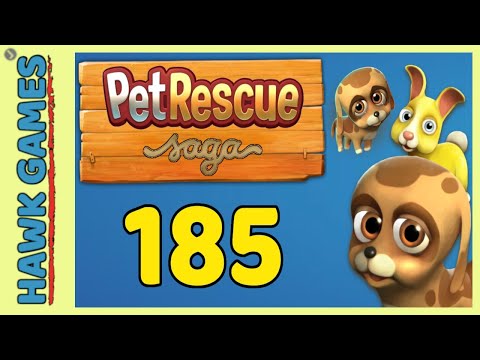 Pet Rescue Saga Level 185 - 3 Stars Walkthrough, No Boosters