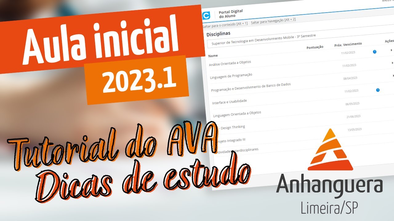 AULA INICIAL 2023.1 ANHANGUERA - COLABORAR E DICAS DE ESTUDO