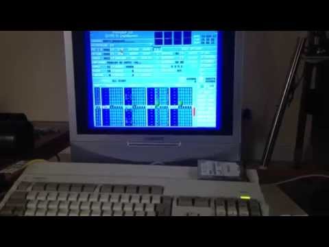 ProTacker on my Amiga 1200 playing a MOD file