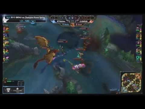 KT Ssumday Steal Dragon With Q Gnar vs CJ Entus 2015 LCK Spring