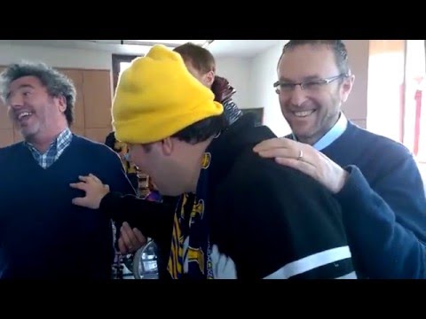 Il Parma visita la Coop sociale "Il Giardino" di Noceto - Il saluto del presidente Gianluca Ancorati