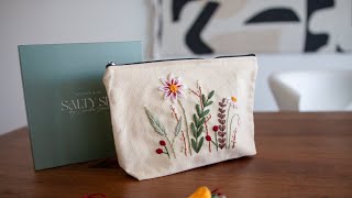 Sticken lernen - Grundlagen & Blumenmuster - SALTYSEA Stickset für Anfänger