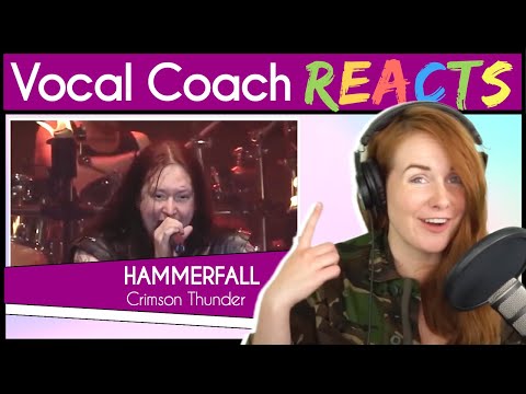 Vocal Coach reacts to HammerFall - Crimson Thunder (Joacim Cans Live)