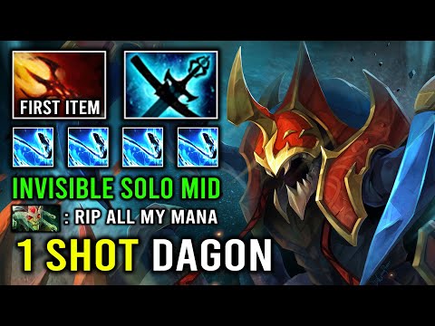 How to Solo Mid Nyx Assassin LEVEL 5 Dagon First Item Instant 1 Shot Everyone Dota 2