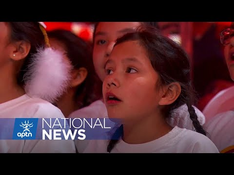 Canadian national anthem sung in Ojibwe - a first for pro sports | APTN News