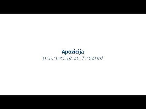 Instrukcije iz jezika - 7. razred - Apozicija