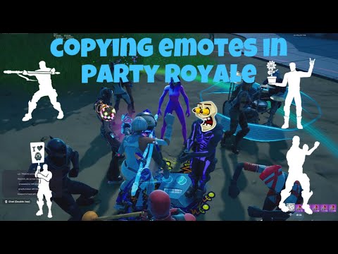 Copying Peoples Emotes In Party Royale (TOXIC REACTIONS)