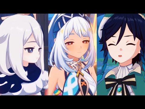 Everyone tries manipulating Venti into singing.. (5.8 Summer Event cutscene)