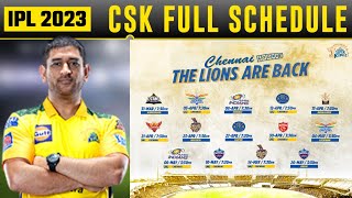 csk 2023 schedule | chennai super kings schedule 2023 | csk time table 2023 | csk vs gt 2023